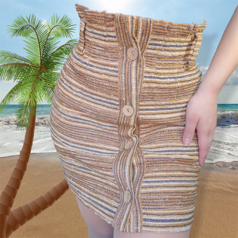 Cotton Horizontal Stripe A-line Skirt | Zara